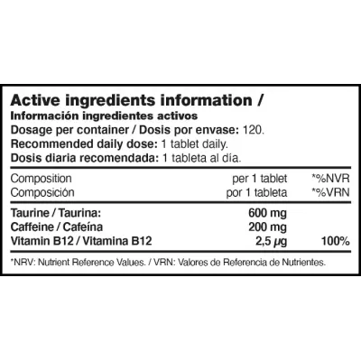 Caffeine 200 + Taurine - 120 tabs