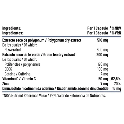 Resveratrol NADH - 60 V-Caps.